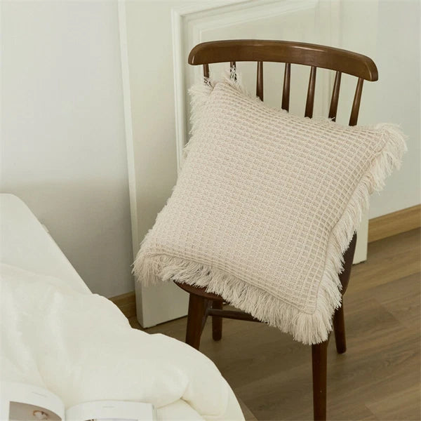 Square Knitted Tassel Pillowcase Sofa Bed Waist Throw Back Cushion Covers Chair