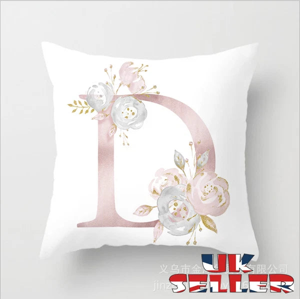 New UK LETTER POLYESTER CUSHION COVER PILLOW CASE WAIST THROW HOME SOFA DECOR