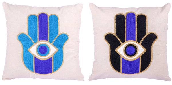 Indian Suzani Evil Eye Hamsa Embroidery Cushion Covers Bed Sofa Pillow Case 40CM