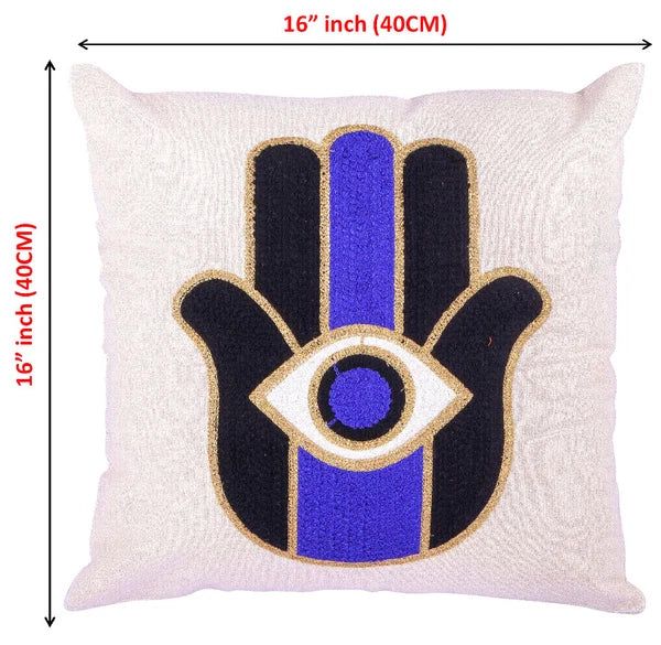 Indian Suzani Evil Eye Hamsa Embroidery Cushion Covers Bed Sofa Pillow Case 40CM