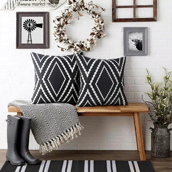 Geometric Pillow Cover Simple Sofa Cushion Pillowcase Geometry Printed Texture