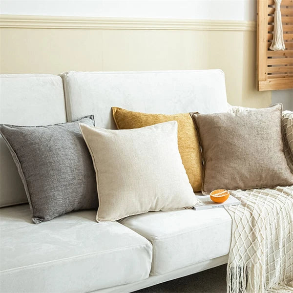 22x22in Chenille Fabric Throw Pillow Covers Sofa Bed Cushion Case Home Decor
