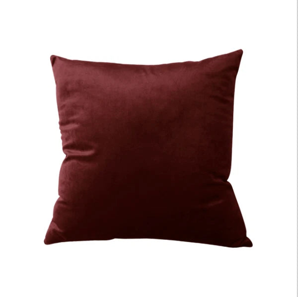 UK 18" Soft Velvet Colorful Plain Cushion Cover Pillow Cases Home Bed Sofa Decor