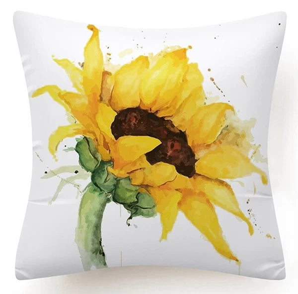 Yellow Throw PILLOW COVER 2-Sided Gray White Decorative Sofa Cushion Case 18x18"