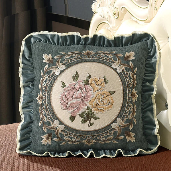 22x22in Jacquard Chenille Farbic Throw Pillow Covers Sofa Bed Cushion Cover Case