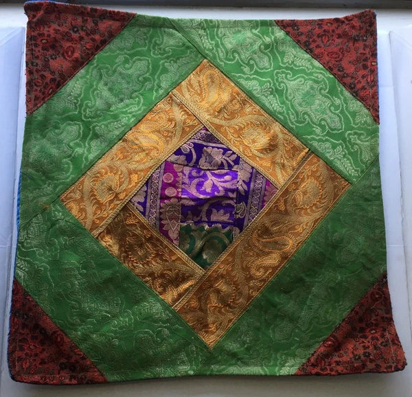 One Home Decor Silk Cushion Cover Patchwork Square Sofa Pillow Case Cover India