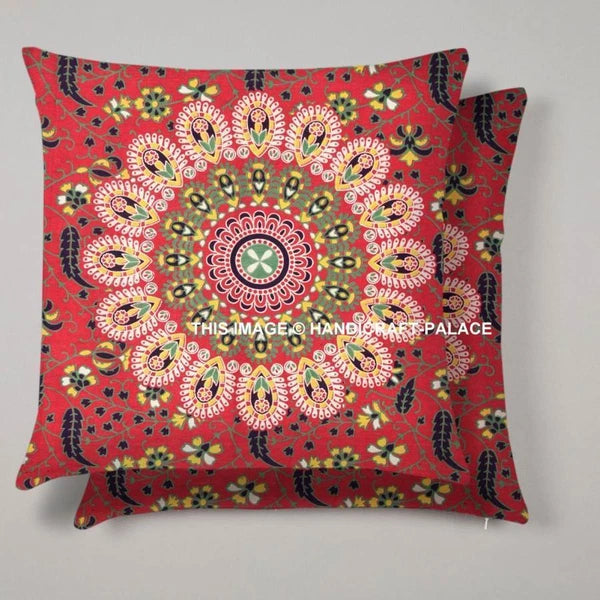 Indian Peacock Mandala Cushion Cover Square Floor Pillow Large Sofa Bed Decor
