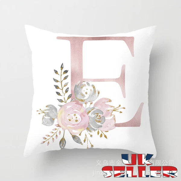 New UK LETTER POLYESTER CUSHION COVER PILLOW CASE WAIST THROW HOME SOFA DECOR