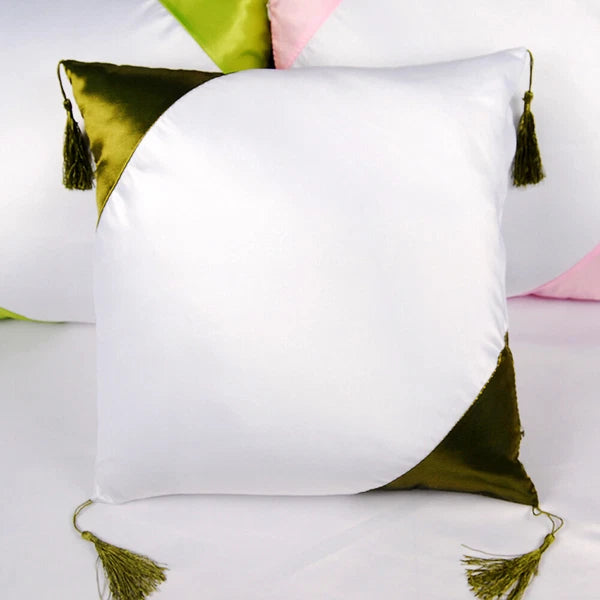 16" Sublimation Blank Pillow Case w/ Tassel Ball DIY Printed Home Sofa Bed Decor