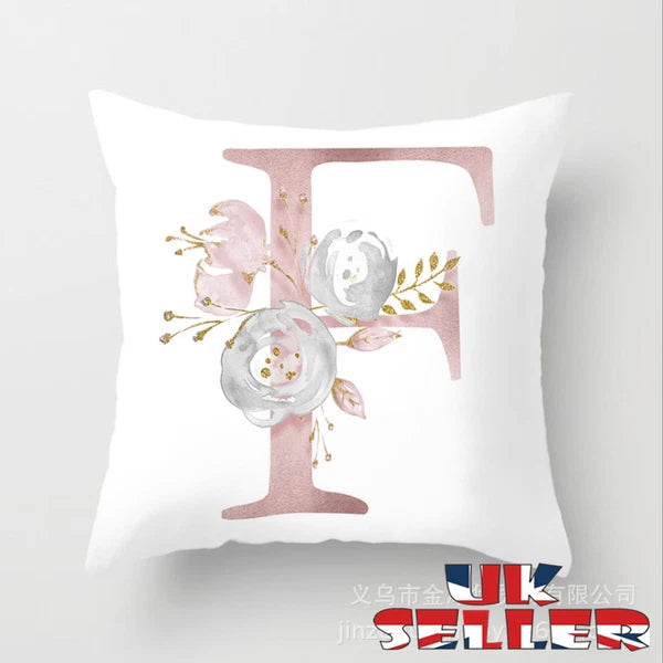 New UK LETTER POLYESTER CUSHION COVER PILLOW CASE WAIST THROW HOME SOFA DECOR