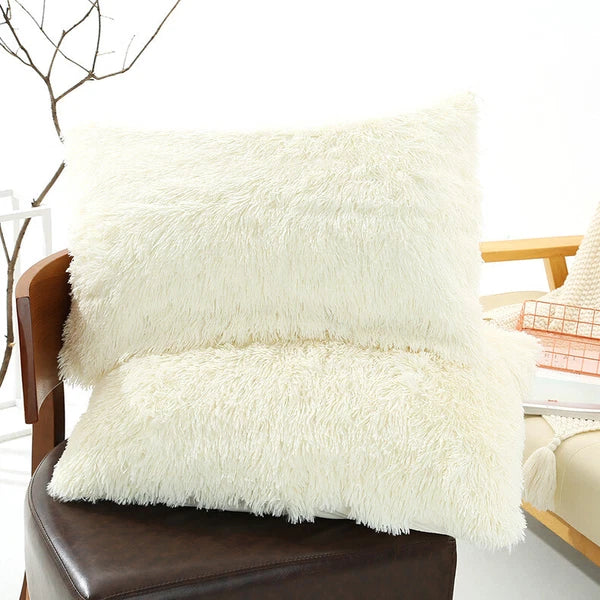 Faux Fur Fluffy Plush Throw Pillow Cases Shaggy Sofa Bed Cushion Cover 50x70cm