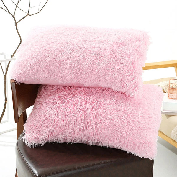 Faux Fur Fluffy Plush Throw Pillow Cases Shaggy Sofa Bed Cushion Cover 50x70cm