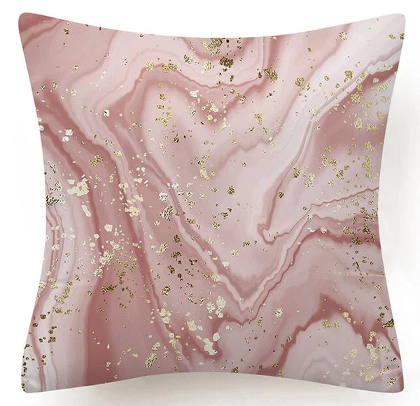 Pink Marble Throw PILLOW COVER Double Sided Sofa Decorative Cushion Cases 18x18"