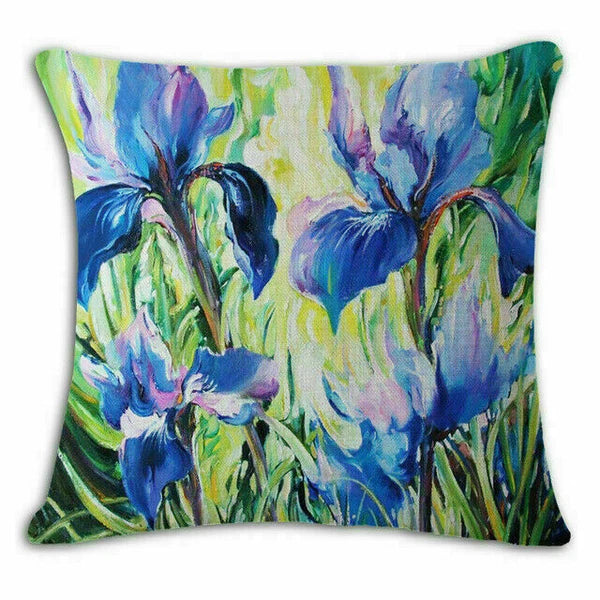 Covers 18" pillow Watercolor Flower Case Cushion Couch Poppy Poppies Floral Sofa