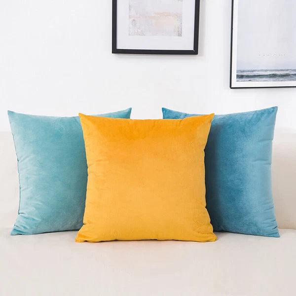 Velvet Cushion Cover Pillowcase Solid Color Pillow Case Sofa Throw Pillows Decor