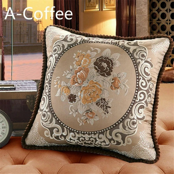 Luxury European Jacquard Throw Pillow Cover Sofa Bed Cushion Case Home Decor