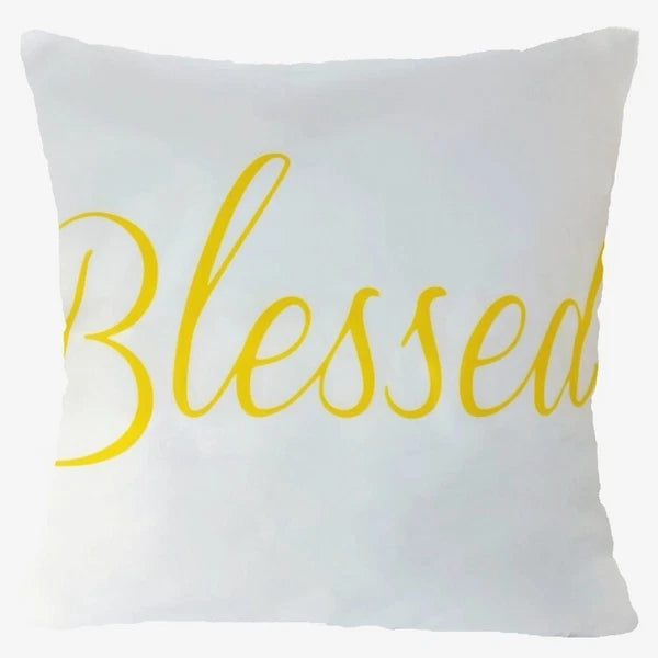 Yellow Throw PILLOW COVER 2-Sided Gray White Decorative Sofa Cushion Case 18x18"