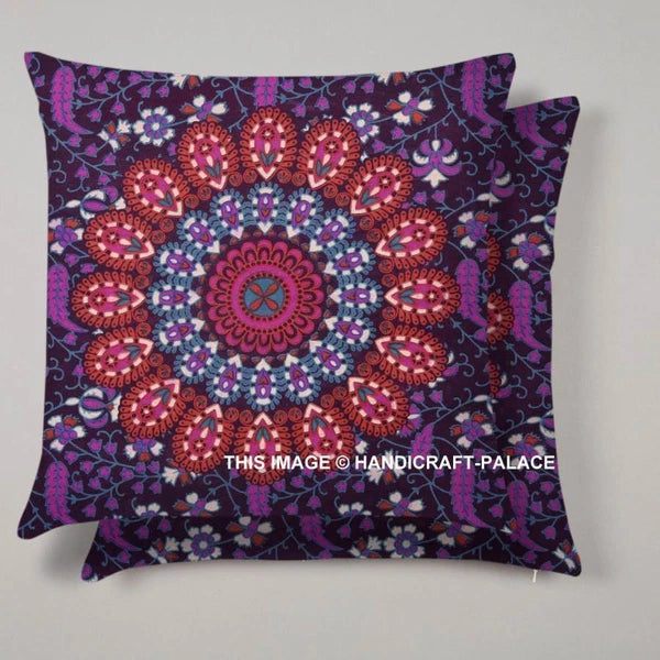 Indian Peacock Mandala Cushion Cover Square Floor Pillow Large Sofa Bed Decor