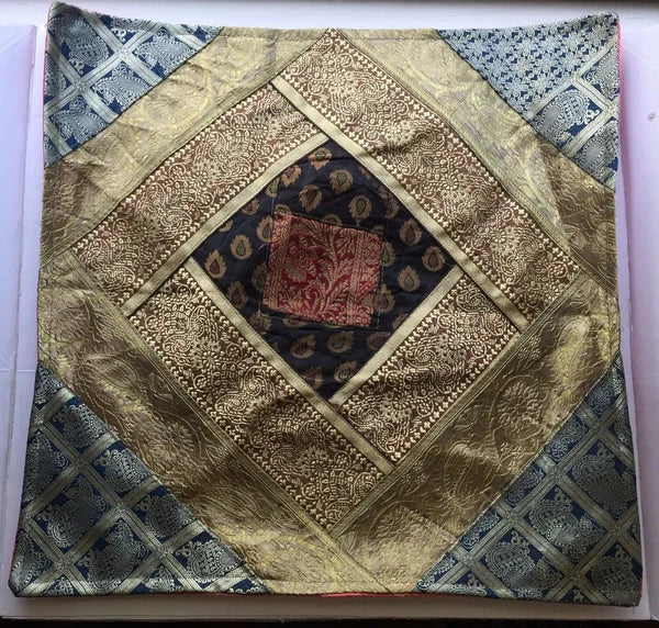 One Home Decor Silk Cushion Cover Patchwork Square Sofa Pillow Case Cover India