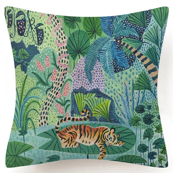 PILLOW COVER Landscape Leopard Decorative Sofa Bed Cushion Case 2-Sided 18x18"