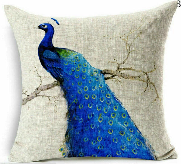 Decor Cushion Throw Cover Case Sofa Dog Cartoon Home Peacock