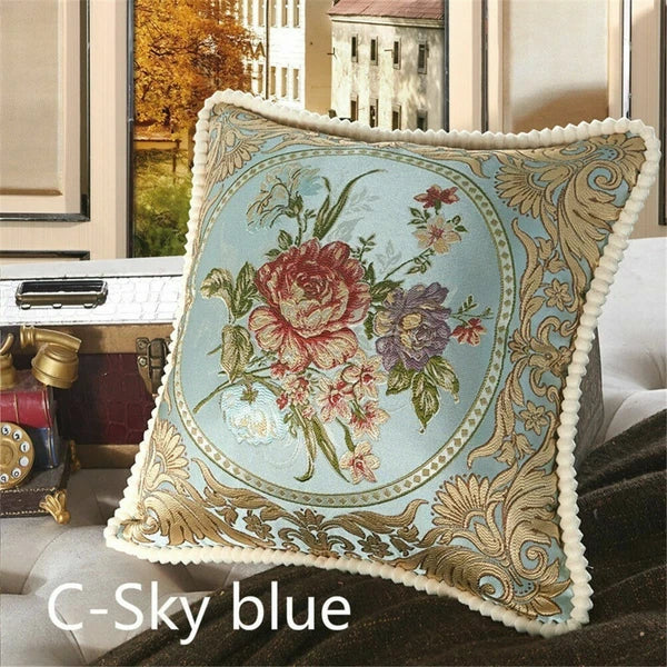 Luxury European Jacquard Throw Pillow Cover Sofa Bed Cushion Case Home Decor