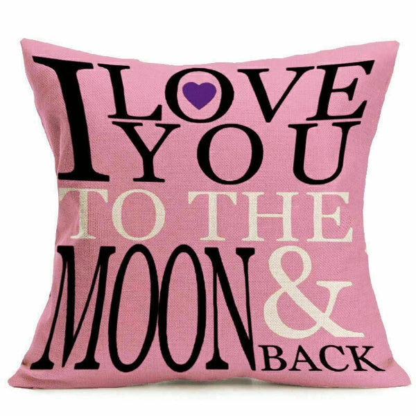 Sofa Decor Pillow Words Throw Cover Case Cushion Love Print