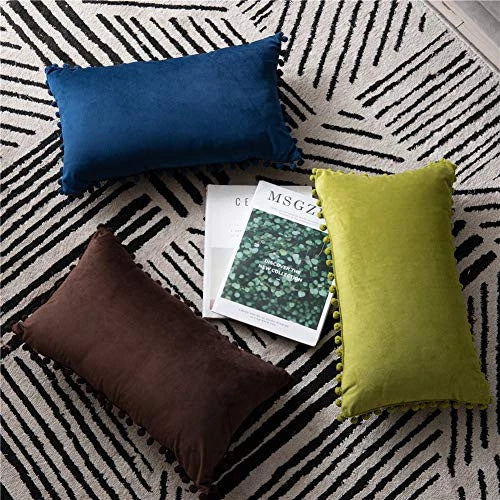 Couch Pillow Cases 12x20: 2 Pack Cozy Soft 20" x 12" (Pack of 2) Chartreuse