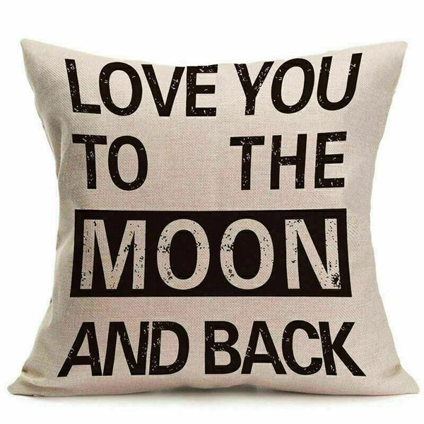 Sofa Decor Pillow Words Throw Cover Case Cushion Love Print