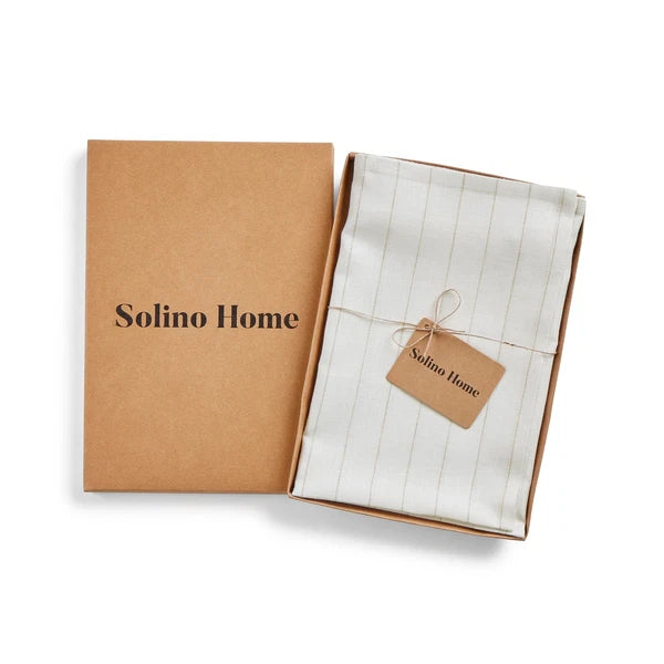 Solino Home Square Linen Pillow Cover for Cushion Couch, Sofa Bed, Santa Barbara