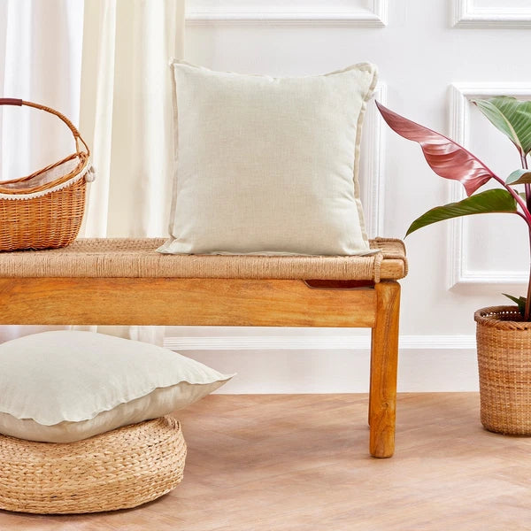 Solino Home Square Linen Pillow Cover for Cushion Couch, Sofa Bed, Santa Barbara