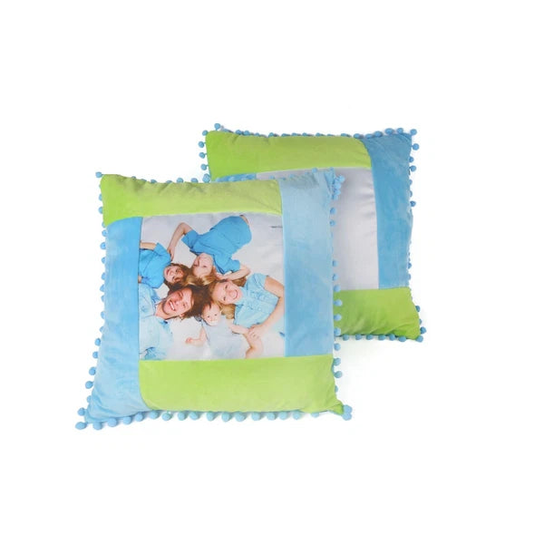 10pcs Sublimation Blank Pillowcase Multicolor Plush Sofa Cushion Cover with Ball