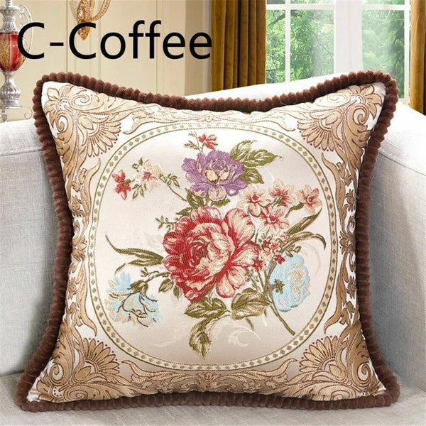Luxury European Jacquard Throw Pillow Cover Sofa Bed Cushion Case Home Decor
