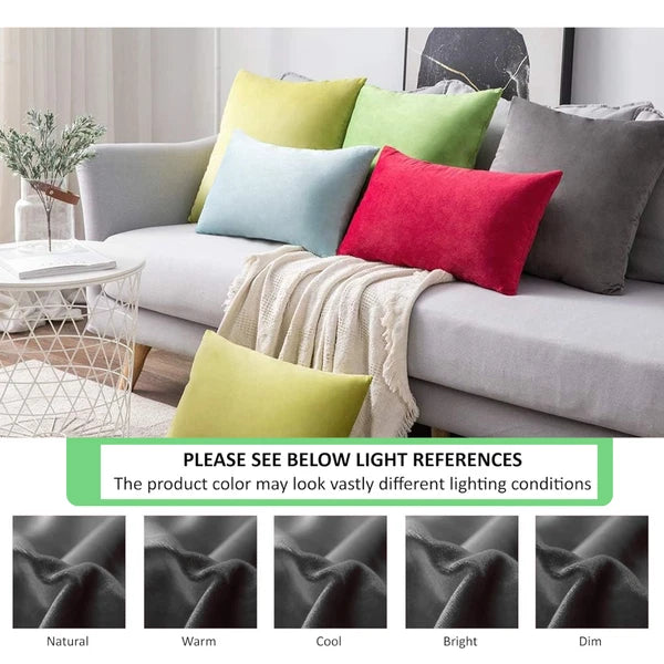 4x Cushion Covers Velvet Cushion Filled Bed Sofa Pillow Settee Protector 18"x18"