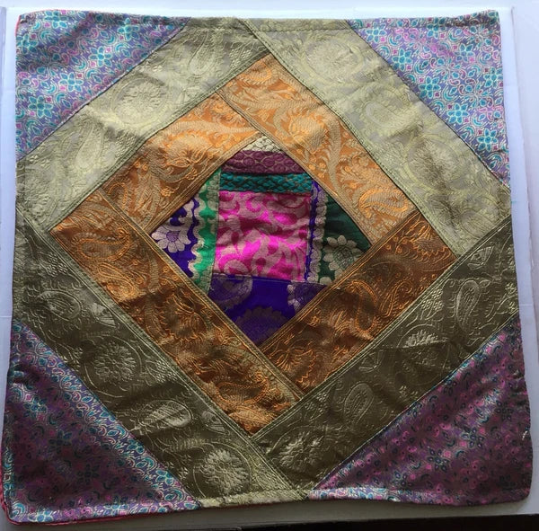 One Home Decor Silk Cushion Cover Patchwork Square Sofa Pillow Case Cover India