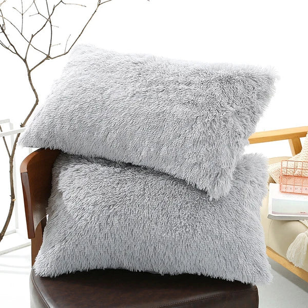 Faux Fur Fluffy Plush Throw Pillow Cases Shaggy Sofa Bed Cushion Cover 50x70cm