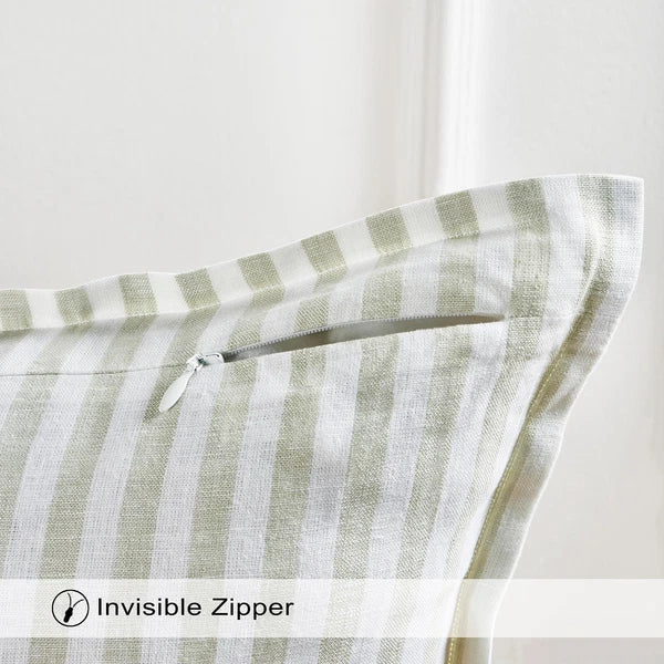 Solino Home Square Linen Pillow Cover for Cushion Couch, Sofa Bed, Santa Barbara