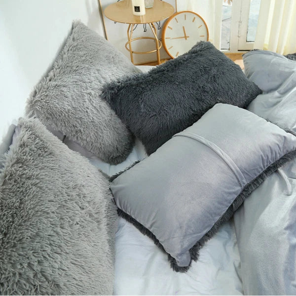 Faux Fur Fluffy Plush Throw Pillow Cases Shaggy Sofa Bed Cushion Cover 50x70cm