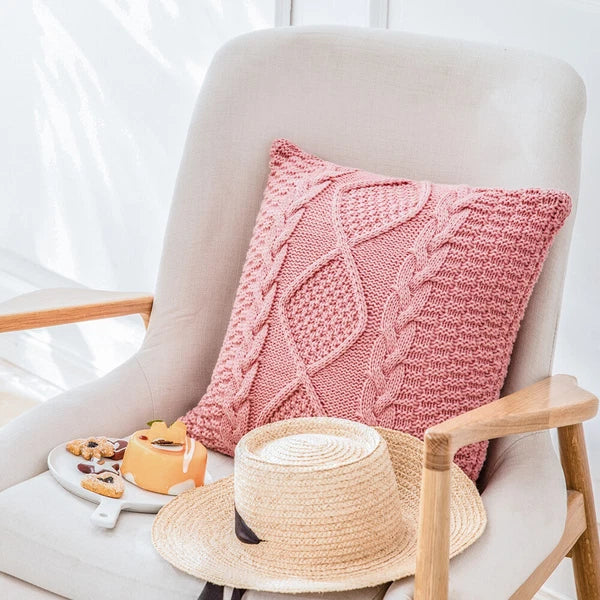 Square Knitted Tassel Pillowcase Sofa Bed Waist Throw Back Cushion Covers Chair