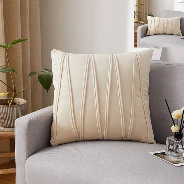 V Line Throw Pillow Covers – 4 Pack Decorative Cushion Cases for Sofa & Bed