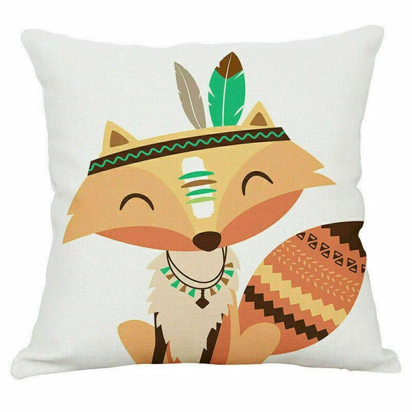 Decor Cushion Car Animal Cover Fox Case Sofa Cartoon Home