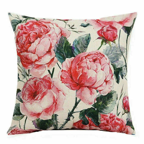 Home Idyllic Case Cushion Waist Pillow Cover Flower Decoration Sofa