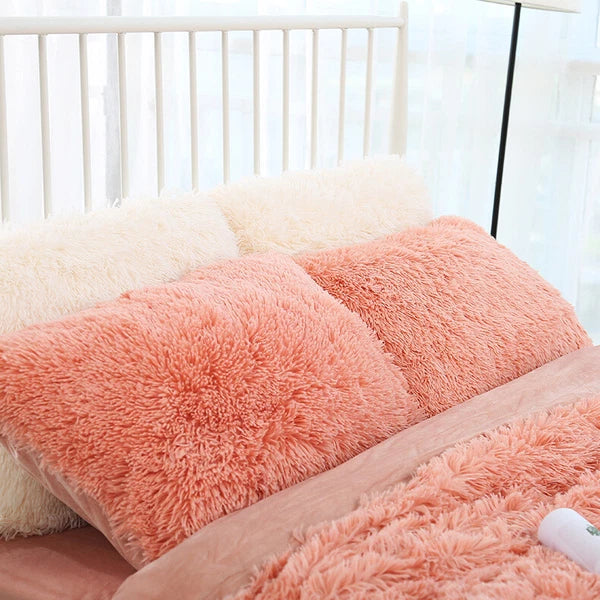 Faux Fur Fluffy Plush Throw Pillow Cases Shaggy Sofa Bed Cushion Cover 50x70cm