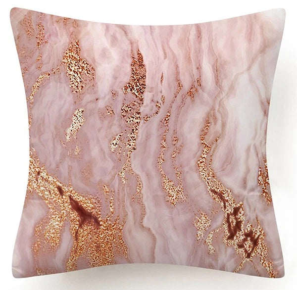 Pink Marble Throw PILLOW COVER Double Sided Sofa Decorative Cushion Cases 18x18"