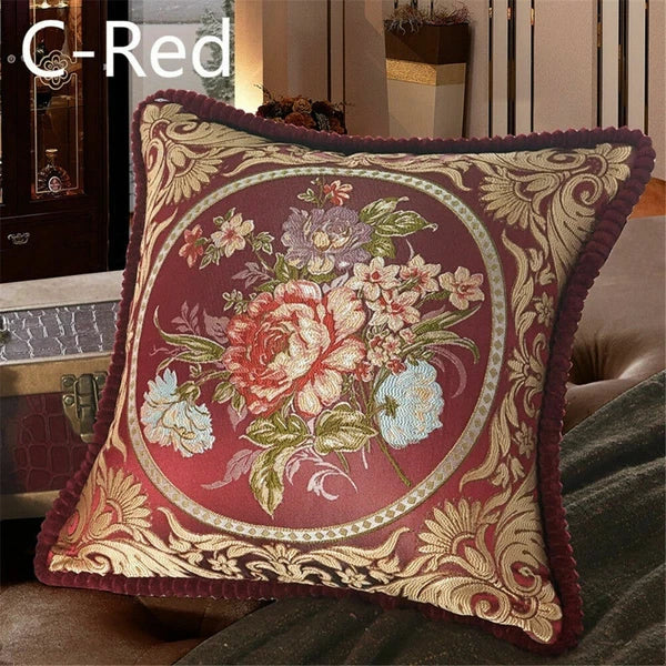 Luxury European Jacquard Throw Pillow Cover Sofa Bed Cushion Case Home Decor