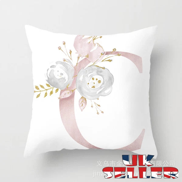 New UK LETTER POLYESTER CUSHION COVER PILLOW CASE WAIST THROW HOME SOFA DECOR