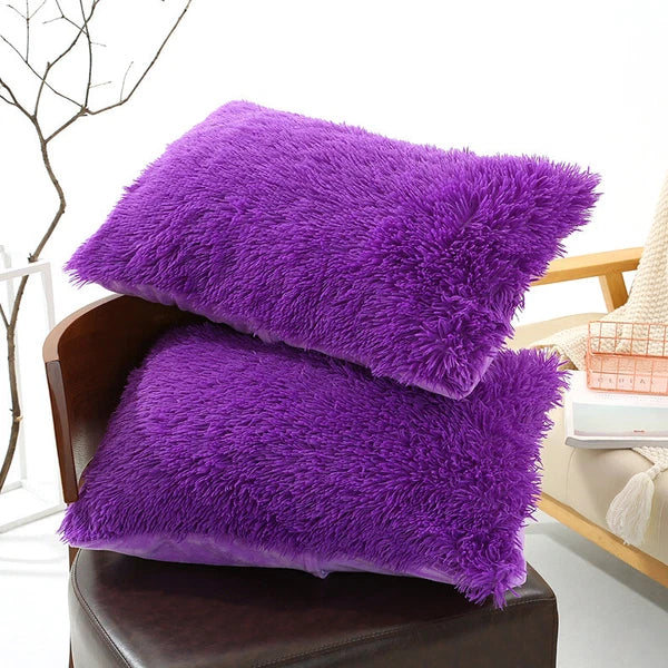 Faux Fur Fluffy Plush Throw Pillow Cases Shaggy Sofa Bed Cushion Cover 50x70cm