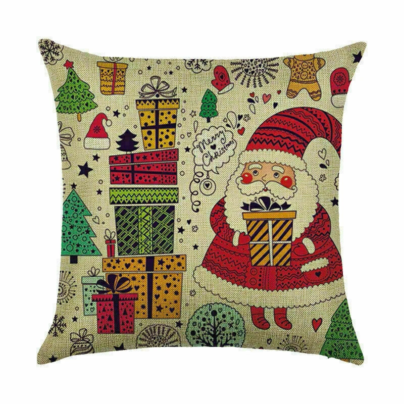 Pillow Christmas Case Sofa Car Throw Home Cover Cushion Decor Santa