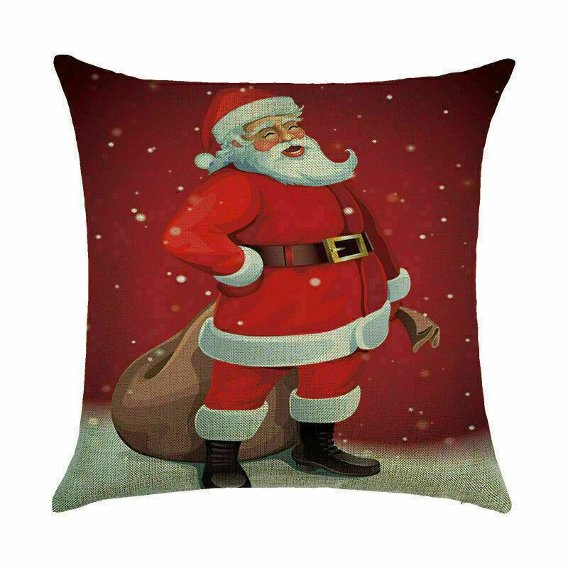 Pillow Christmas Case Sofa Car Throw Home Cover Cushion Decor Santa