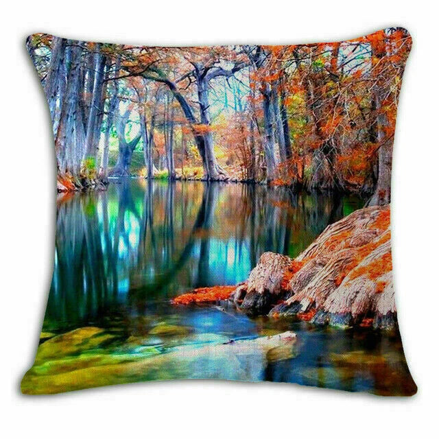Covers 18" pillow Watercolor Flower Case Cushion Couch Poppy Poppies Floral Sofa